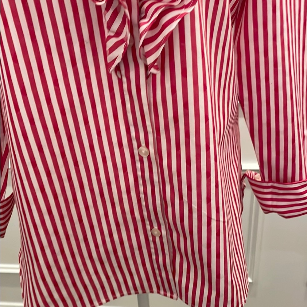 Vineyard Vines Hot Pink and White Striped Blouse - Picture 3 of 7